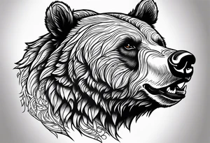 Strong Grizzly Bear tattoo idea