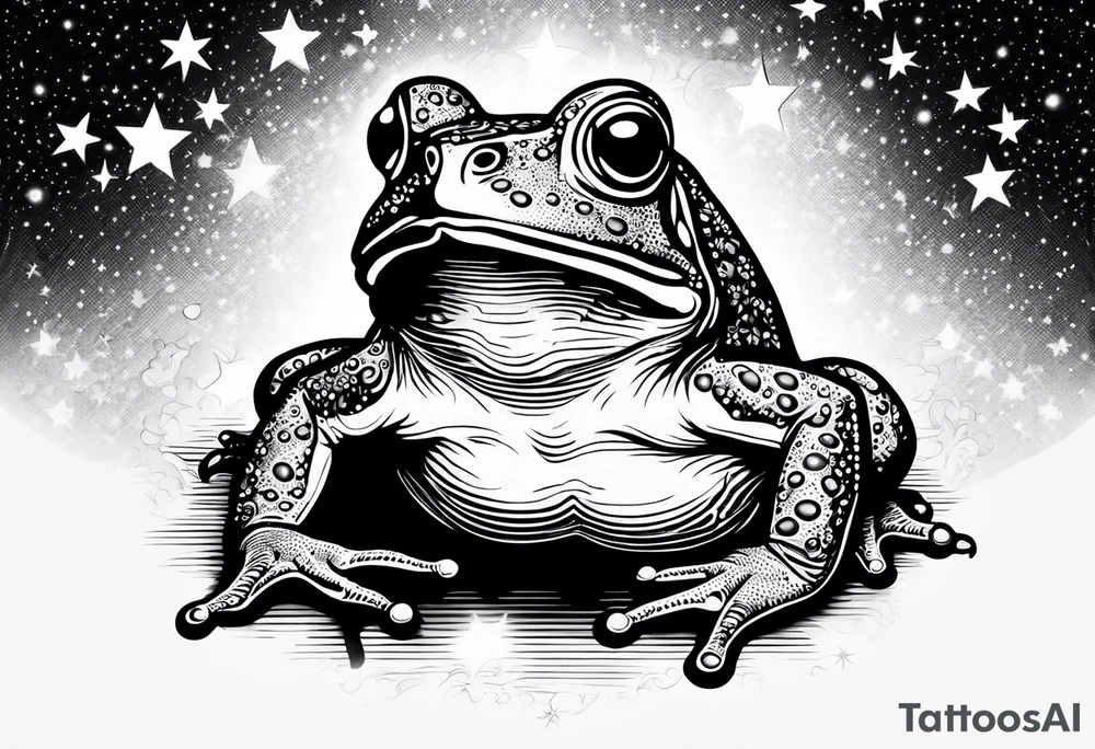 Toad pointing at stars tattoo idea