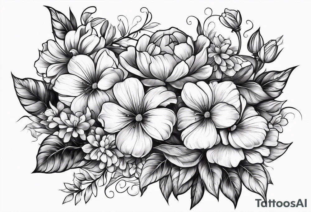 Cross with flowers tattoo idea