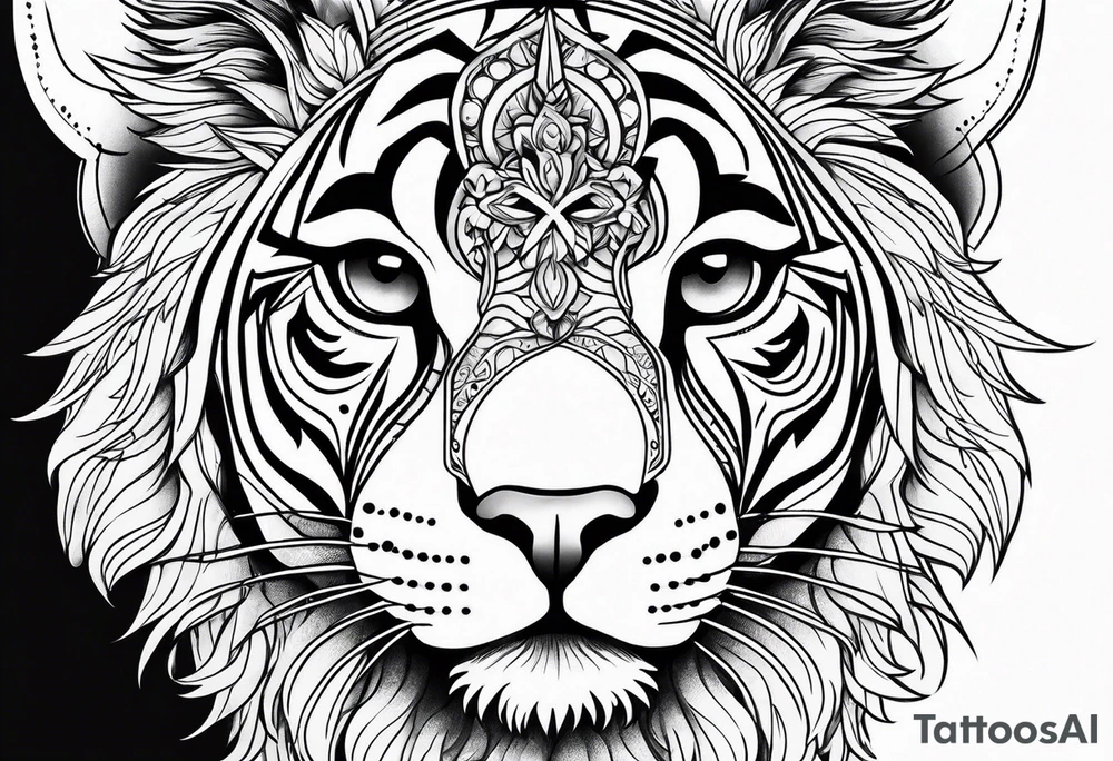Animal cute , celestial, cross, tattoo idea
