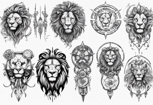 Lion, august, leader, zodiac tattoo idea