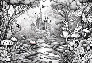 Alice in wonderland tattoo idea