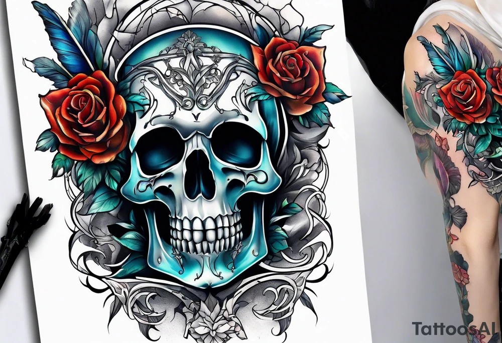 Beautiful death tattoo idea