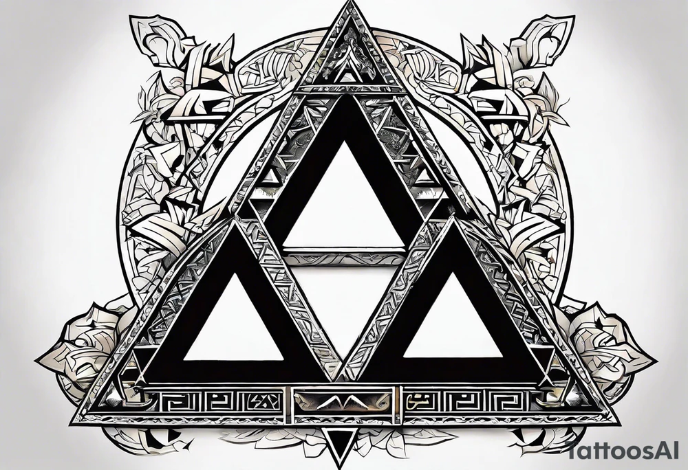 Triforce from the Zelda series highlighting courage portion of the triforce tattoo idea