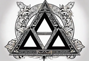 Triforce from the Zelda series highlighting courage portion of the triforce tattoo idea