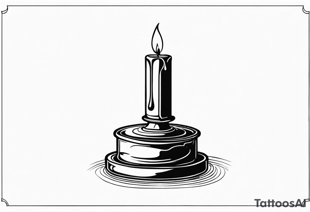 Old style drip candle with holder tattoo idea