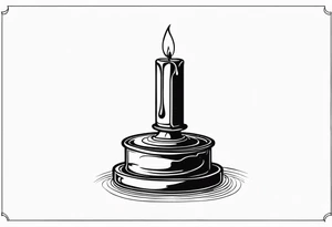 Old style drip candle with holder tattoo idea