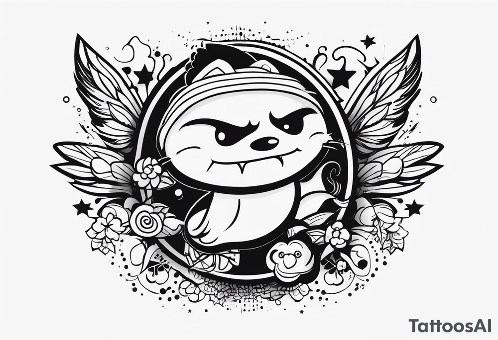 Глаза и рот жуткое tattoo idea