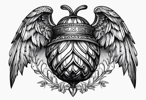 Acorn tattoo with angel wings tattoo idea
