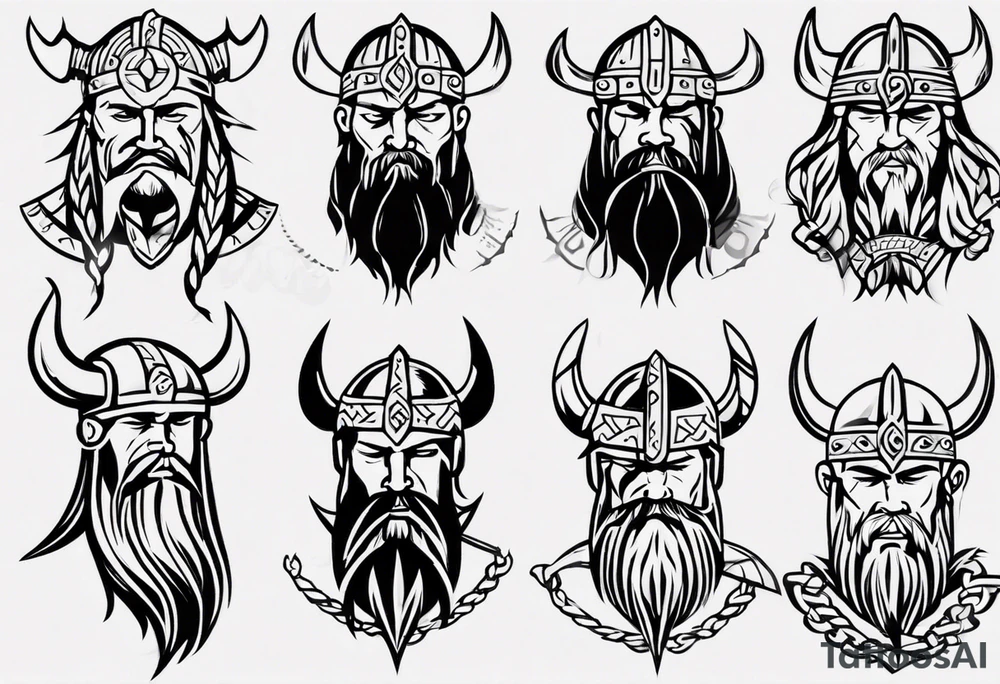 Viking face tattoo idea