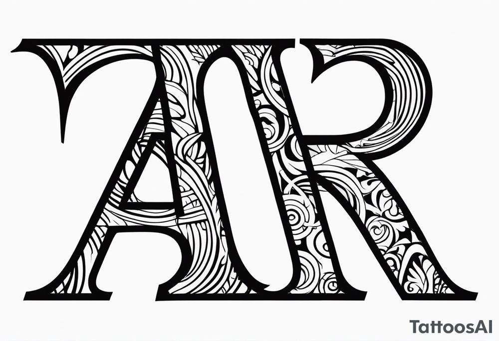 the letters A and R tattoo idea
