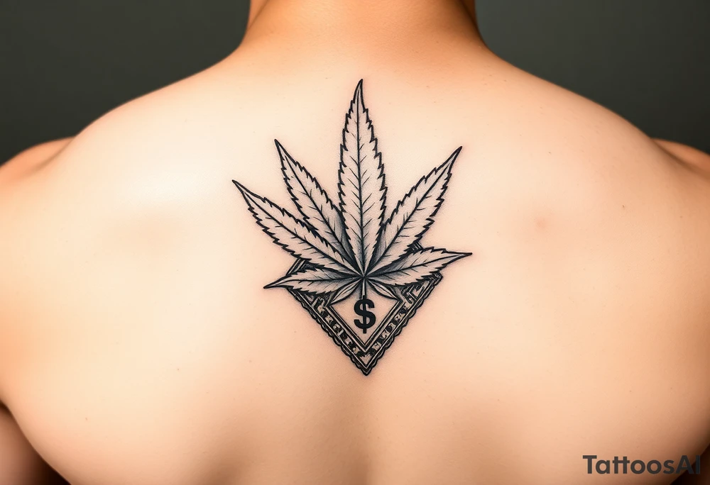 Weed money sign bandana tattoo idea