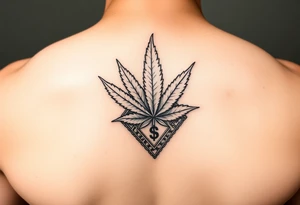 Weed money sign bandana tattoo idea