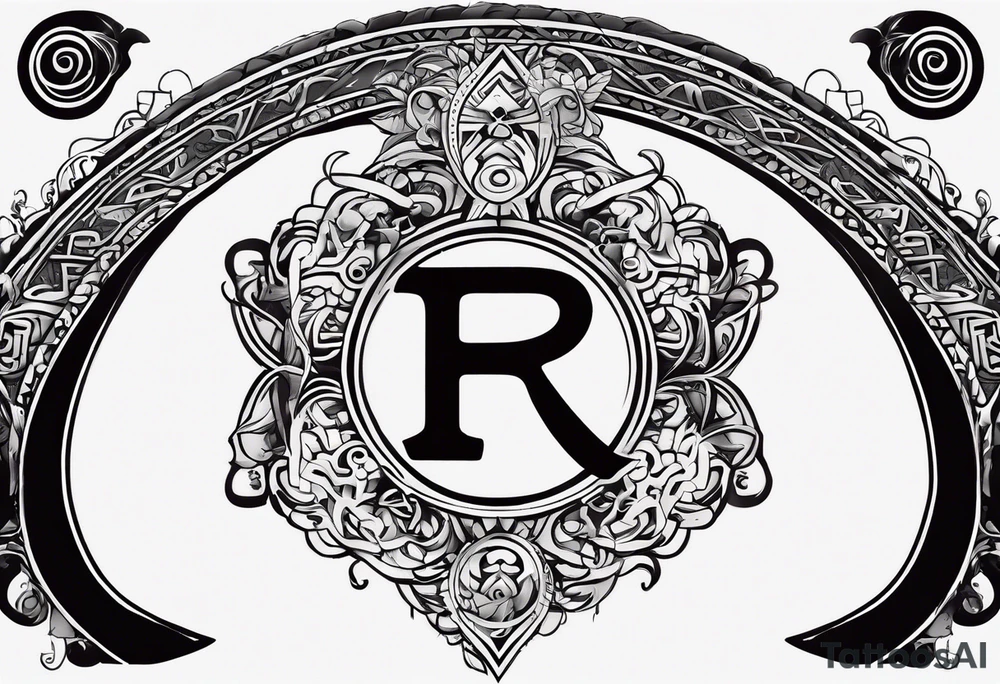 naruto headband with letter R in the middle tattoo idea