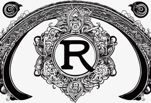 naruto headband with letter R in the middle tattoo idea