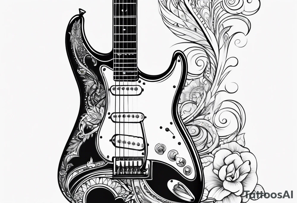 Electric guitar tattoo idea