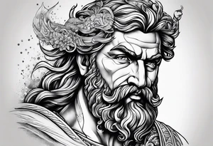 Poseidon als Windsurfer tattoo idea