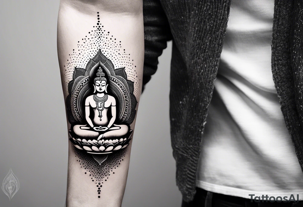 forarm, shiv bhagwan in meditation tattoo idea