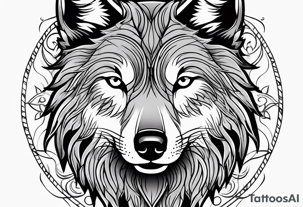 Pretty wolf tattoo idea