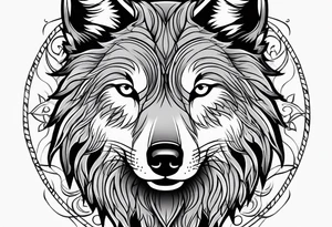 Pretty wolf tattoo idea