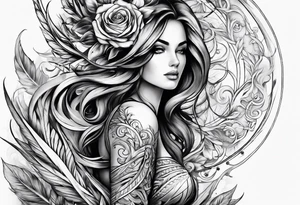spiritual arm sleeve tattoo idea