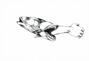 Fish mouth around tattoo idea