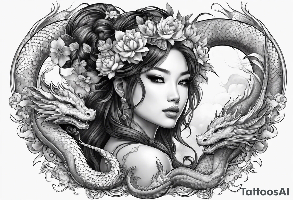 fairy nymph with dragon tattoo idea