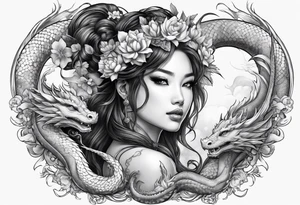 fairy nymph with dragon tattoo idea