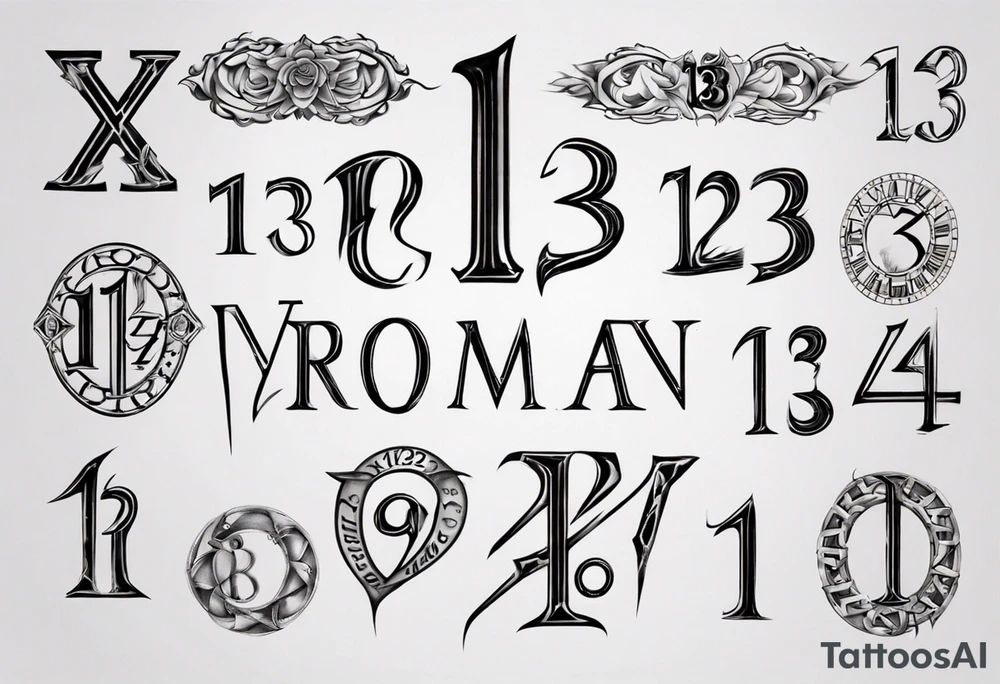 number 13 in roman numerals tattoo idea