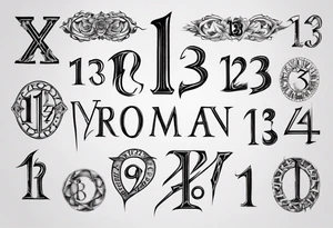 number 13 in roman numerals tattoo idea