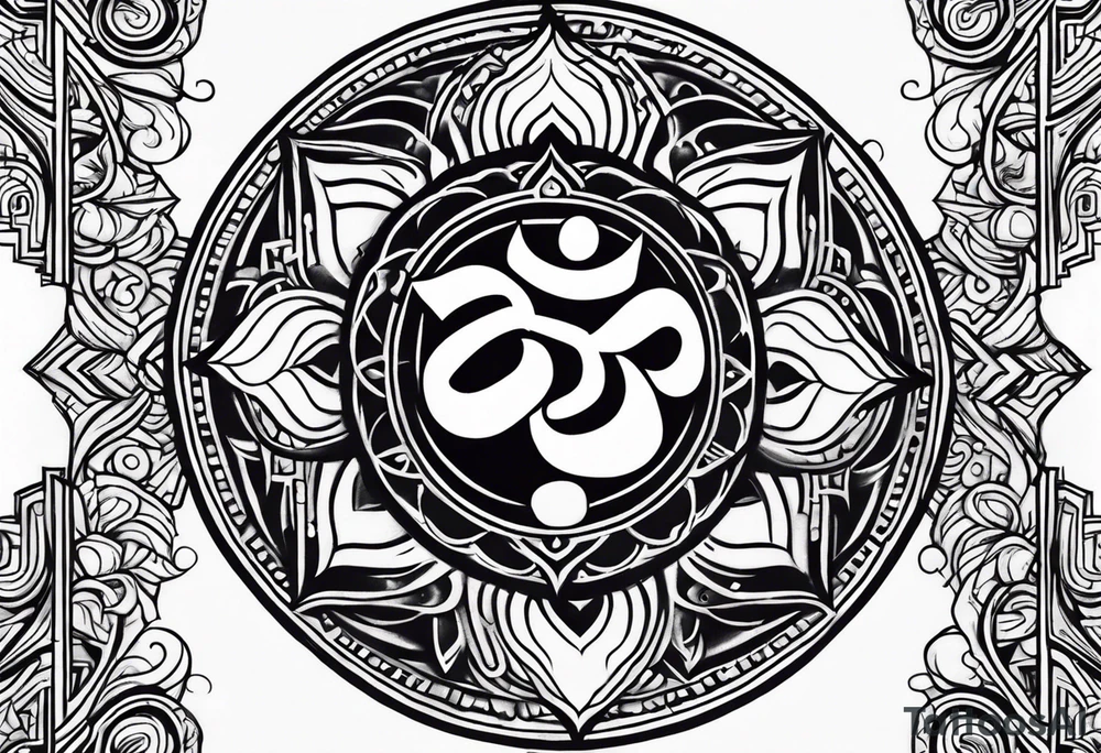 Write OM in Hindu way tattoo idea