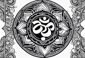 Write OM in Hindu way tattoo idea
