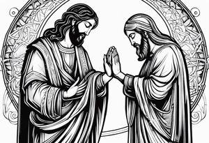 God and Jesus together praying. tattoo idea