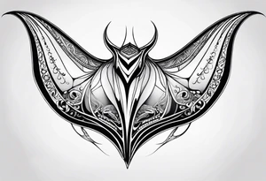 psychadelic manta ray symmetrical tattoo idea
