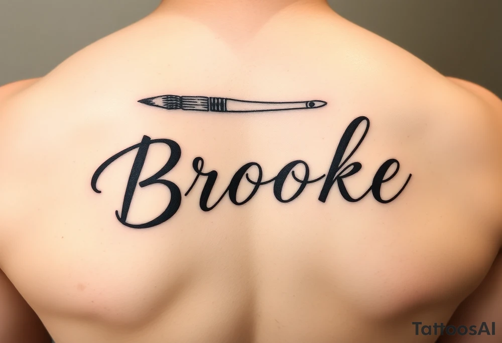 The name, Brooke with makeup brush tattoo idea