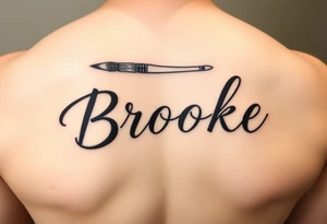 The name, Brooke with makeup brush tattoo idea