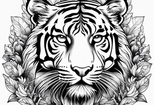 Memorial piece including a tiger on forearm tattoo idea