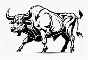 Aggressive Bull from the side facing right. tattoo idea