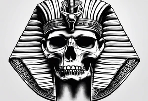 pharaoh skull realistic tattoo idea