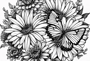 Chrysanthemum and a butterfly tattoo idea