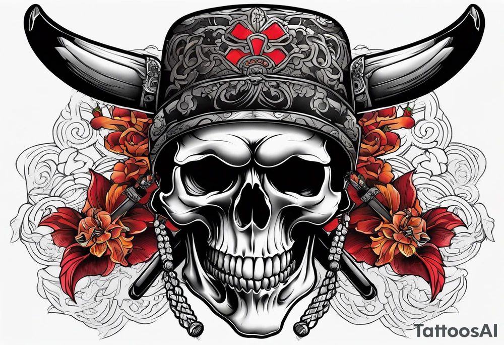 Chopper skull tattoo idea