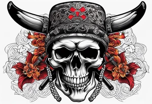 Chopper skull tattoo idea