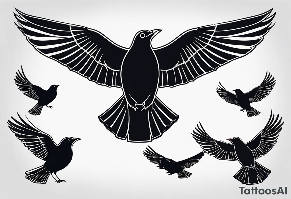 blackbird flying for back tattoo idea