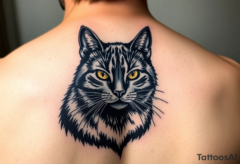 black cat tattoo idea