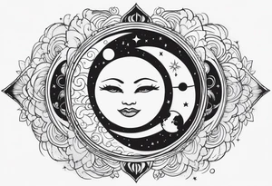 With all my heart and all my soul to the end of the universe To infinity and beyond.  sun and moon tattoo idea