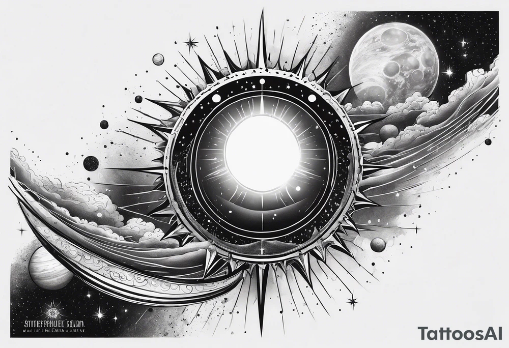 solar system spine tattoo idea