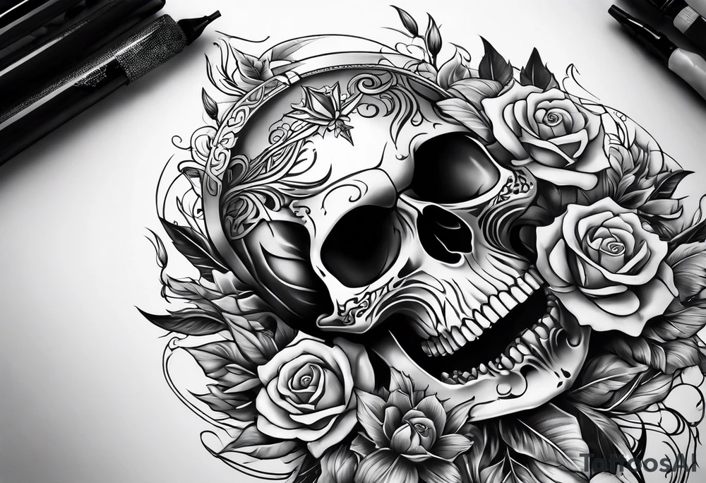 Wold skull tattoo idea