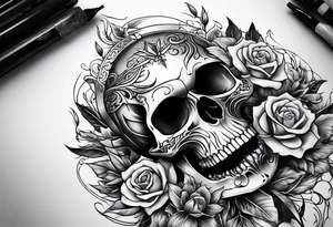 Wold skull tattoo idea