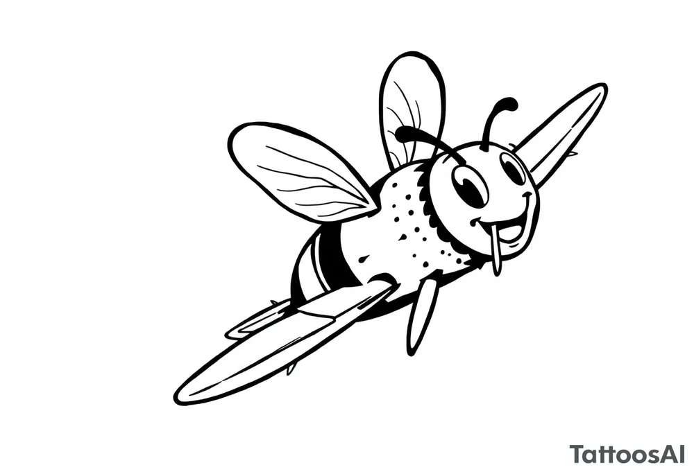 Bee flying a jet plane tattoo idea