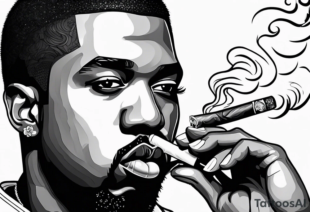 Kanye West smoking cigarette tattoo idea